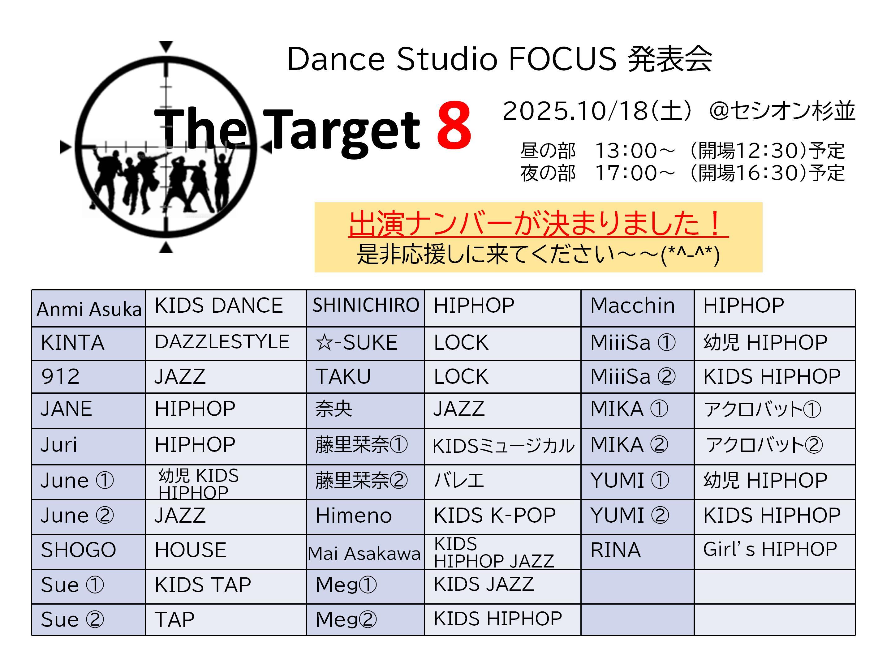 出演ナンバー決定 01